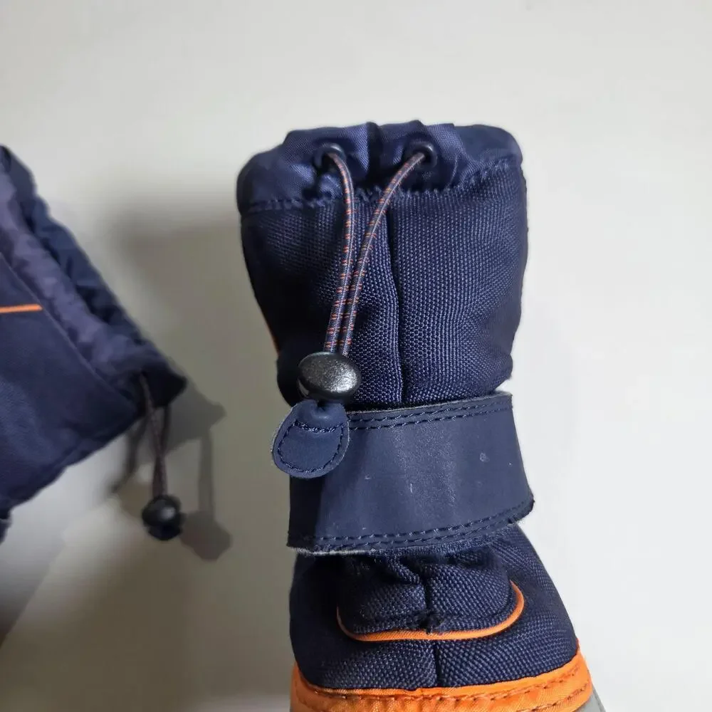Cat & Jack Snow Boots Kids Size 7 Blue Thermolite EcoMade Insulated Winter Strap